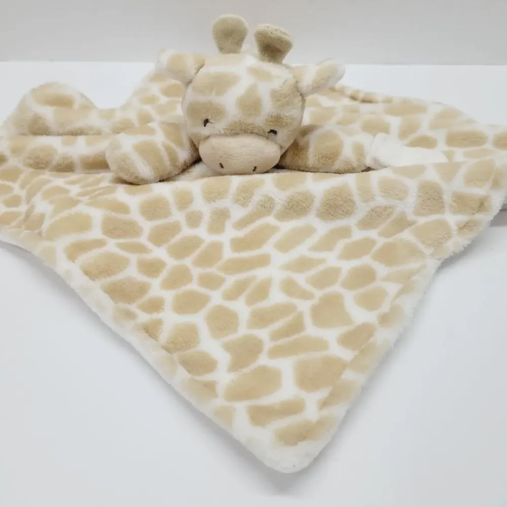 Carters Giraffe Plush Lovey Security Blanket Tan White Pacifier Loop 2016